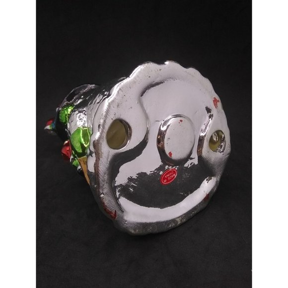 Vintage unique metallic radko pacconi style snowman children votive candle - Picture 4 of 12